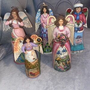Colorful Angel Figurine Set